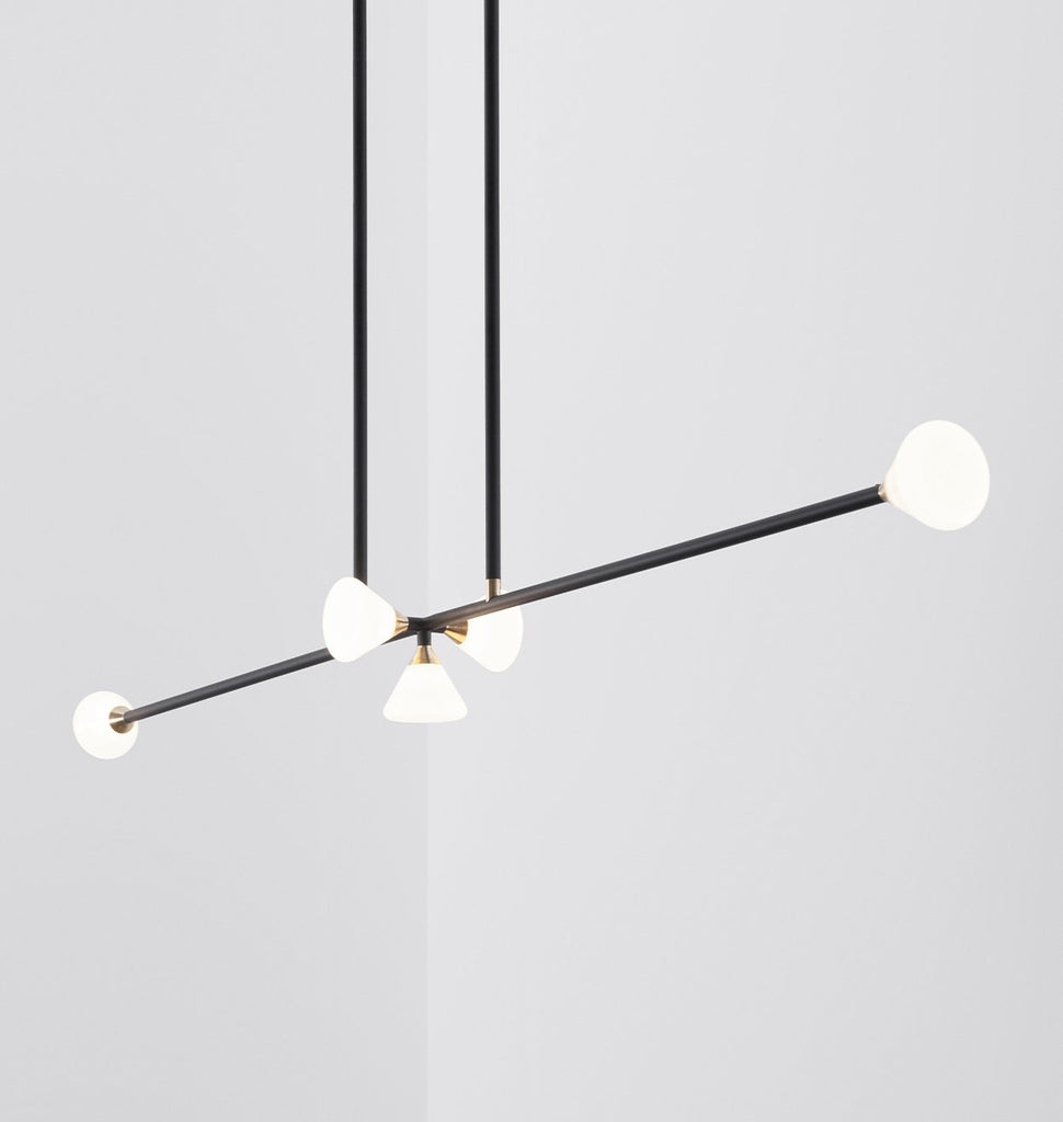 Chandelier - 5 Lights (Matte black/Brushed brass)