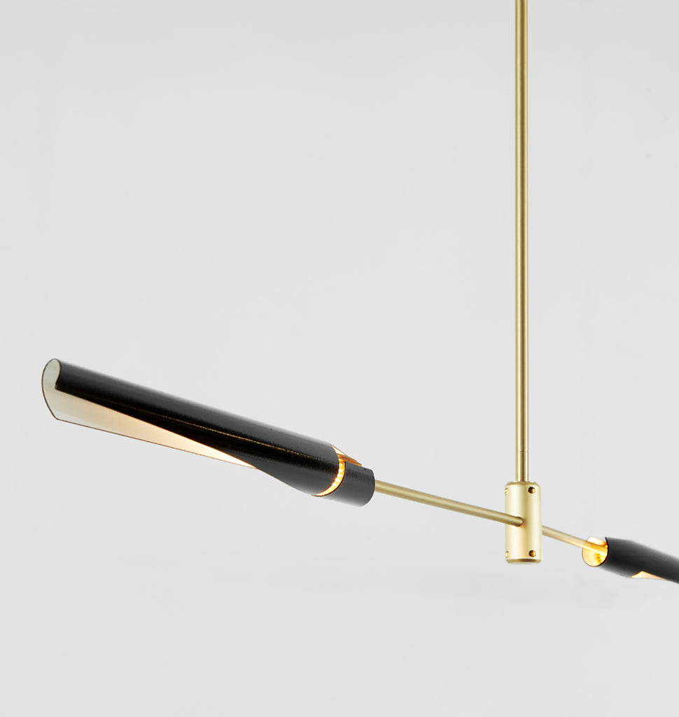 Chandelier 02 - Horizontal (Gloss black/Brushed brass)