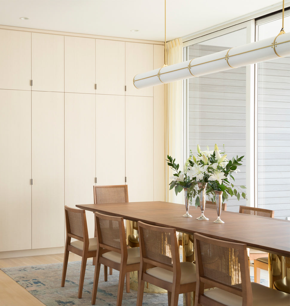 Straight - 5 Units (Brushed brass) — Lake Minnetonka, Minnesota. Interior by Martha Dayton Design. Image by Steve Henke