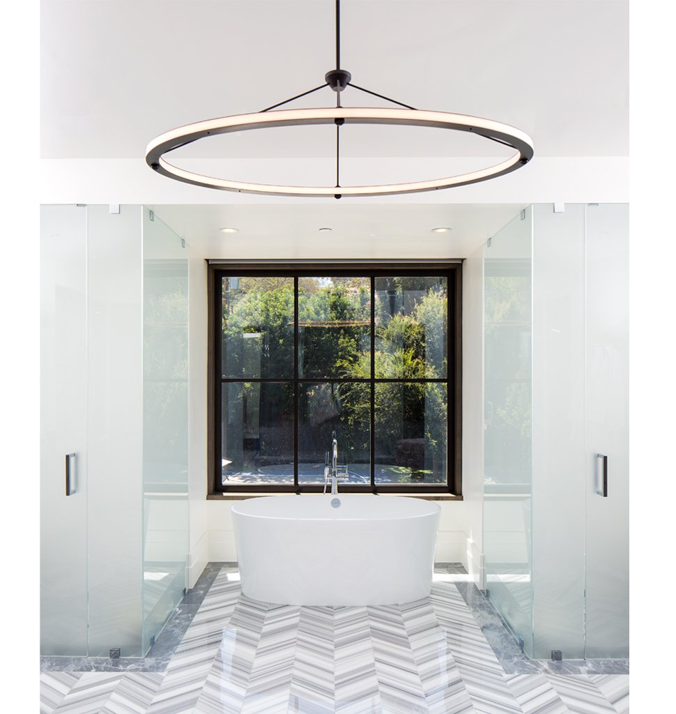 Oval Pendant (Black) — Brentwood, California. Interior by Adam Hunter. Image by Adrian Tiemens