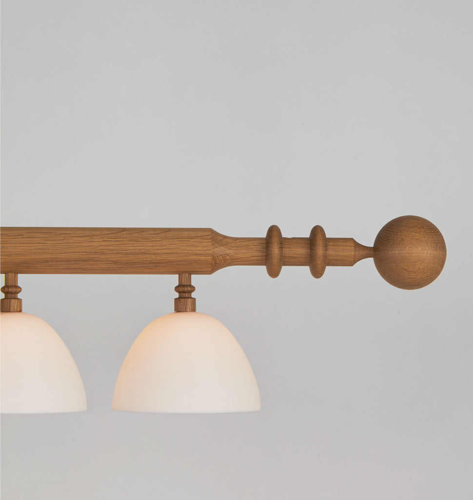 Two Arm Pendant (White oak/White bone china)