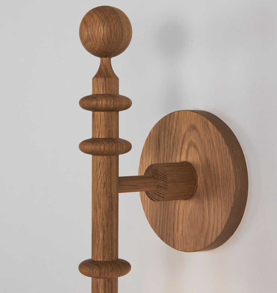 Single Arm Sconce (White oak/White bone china)