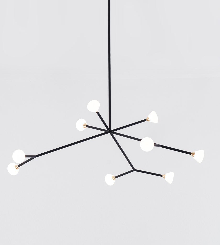 Chandelier - 9 Lights (Matte black/Brushed brass)