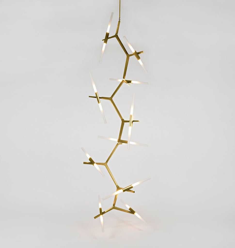 Cascade - 20 Lights (Brushed brass/Straight-cut glass)