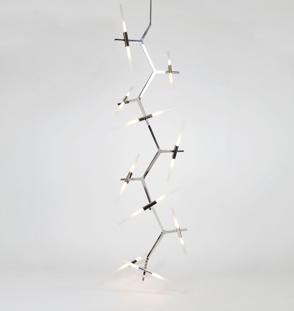 Cascade - 20 Lights (Polished nickel/Straight-cut glass)