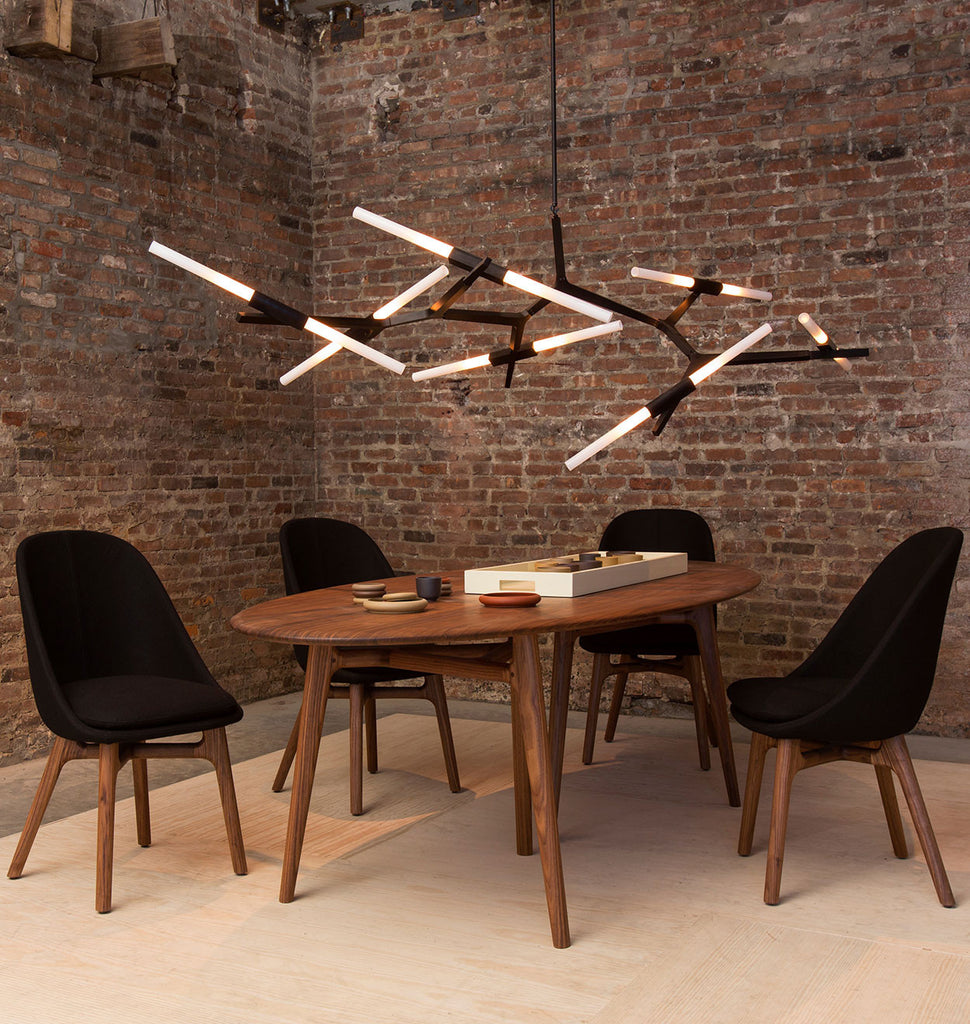 Chandelier - 14 Lights (Black/Straight-cut glass) — 14th Street, New York