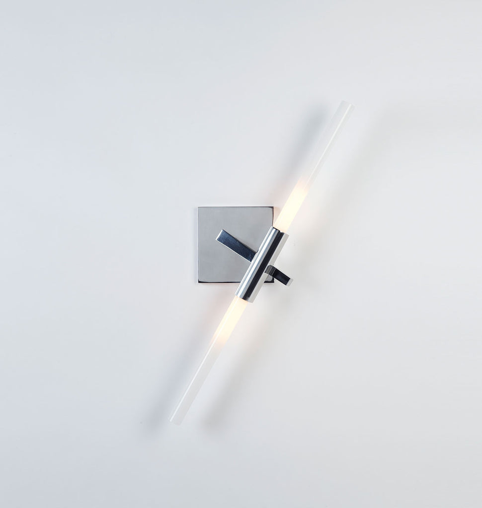 Sconce - 2 Lights (Polished nickel/Straight-cut glass)