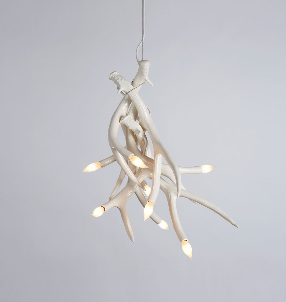 Chandelier - 4 Antlers (White)