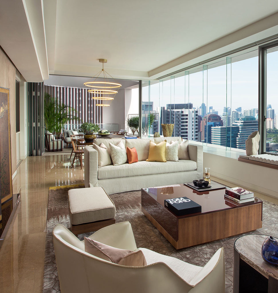 Chandelier - 4 Rings (Brushed Brass) — Private Residence, Singapore. Interior by Brewin Design Office