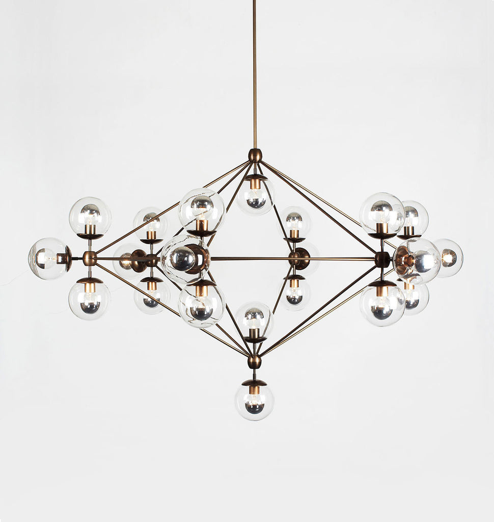 Chandelier - 6 Sided, 21 Globes (Bronze/Clear)