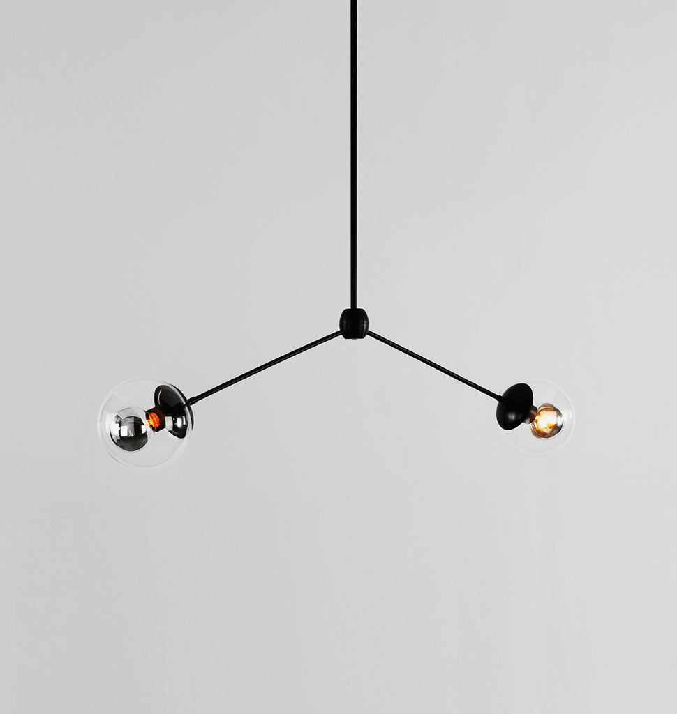 Pendant - 2 Globes (Black/Clear)