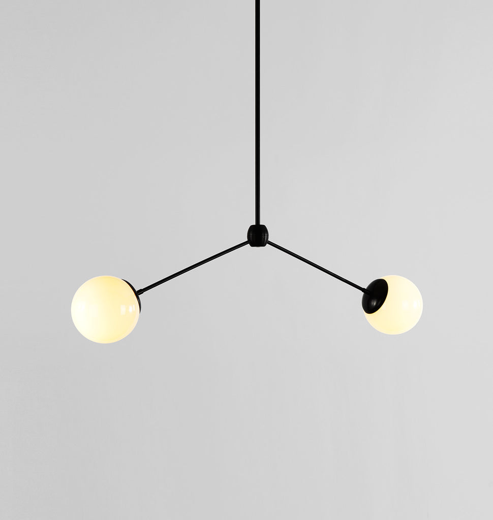 Pendant - 2 Globes (Black/Cream)