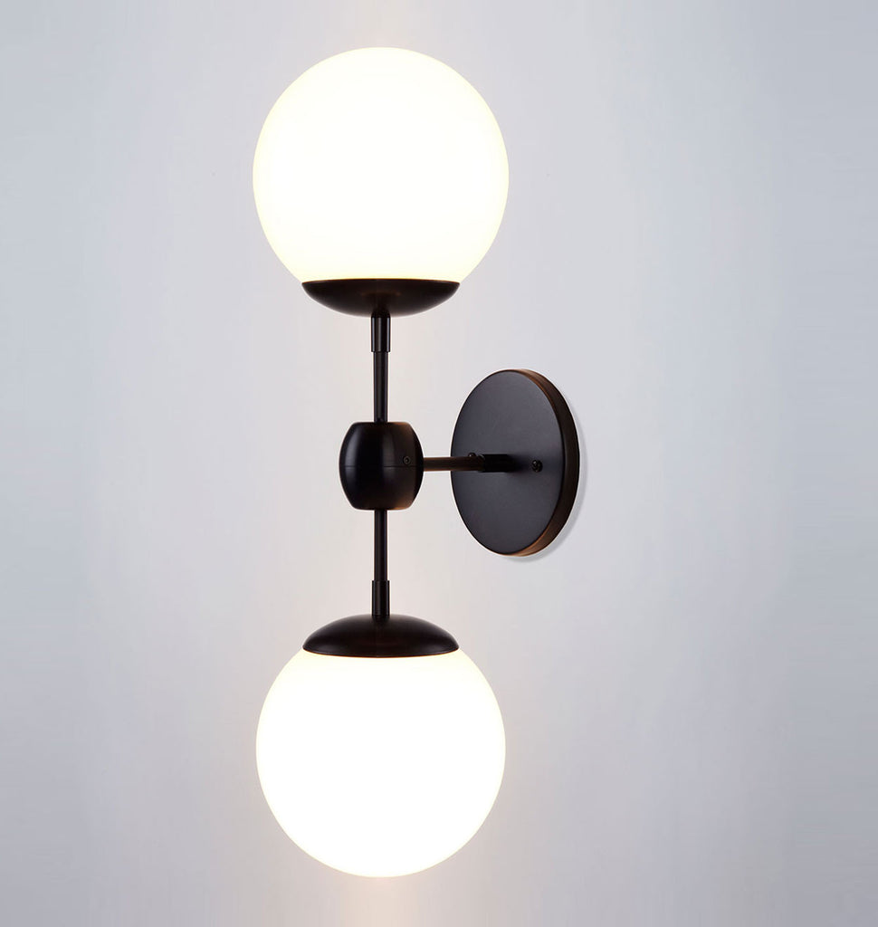 Sconce - 2 Globes (Black/Cream)