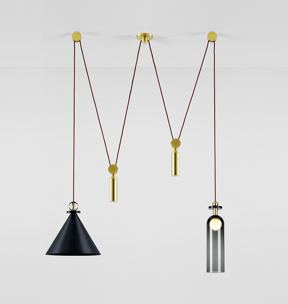 Double Pendant (Blackened steel cone)