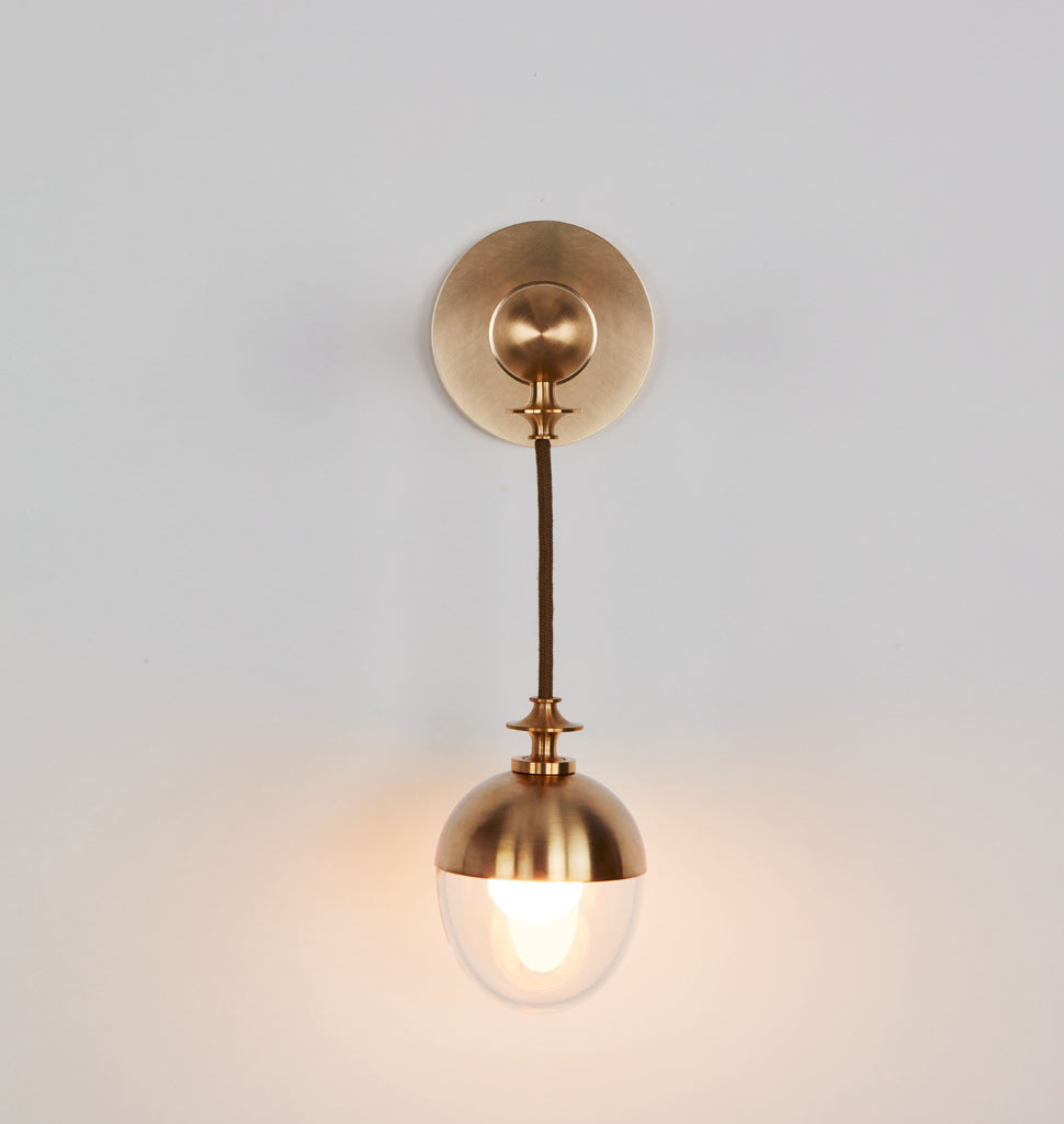 Corded Sconce (Unlacquered brass/Clear glass)