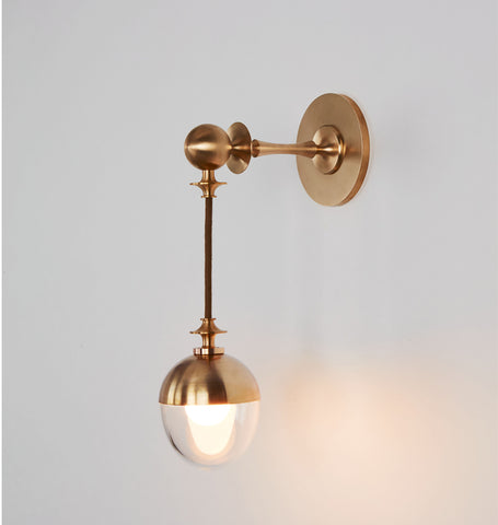 Corded Sconce (Unlacquered brass/Clear glass)