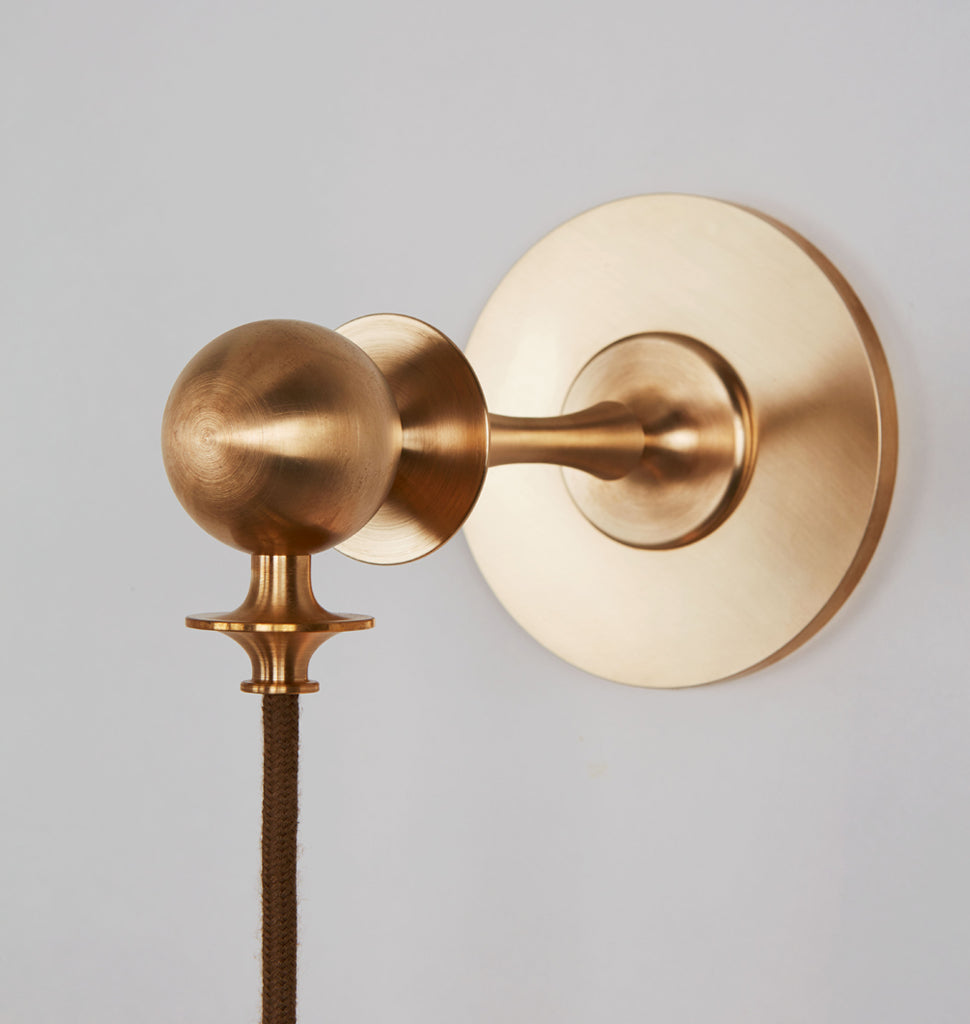 Corded Sconce (Unlacquered brass/Clear glass)