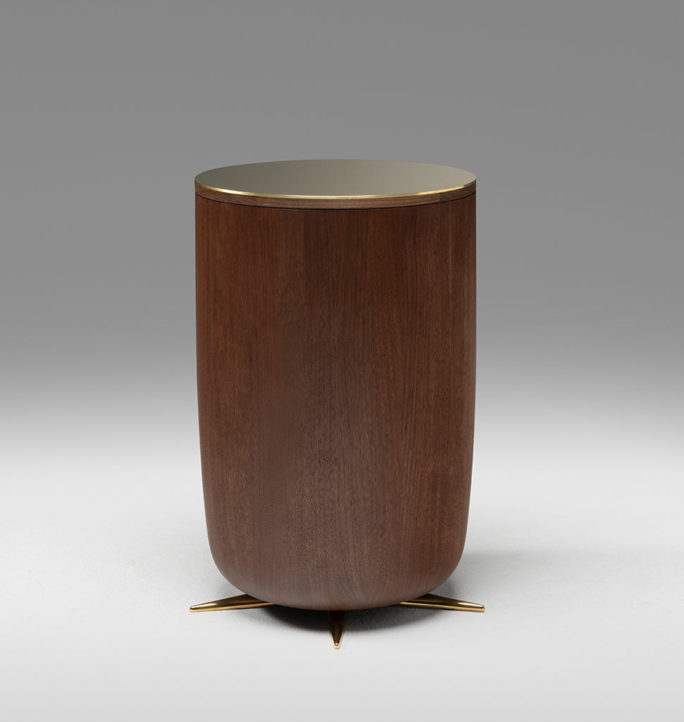 The Tom Champagne Table (Black Walnut/Brass)