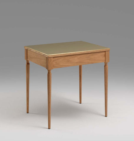 The Cain Side Table (White Oak/Brass)