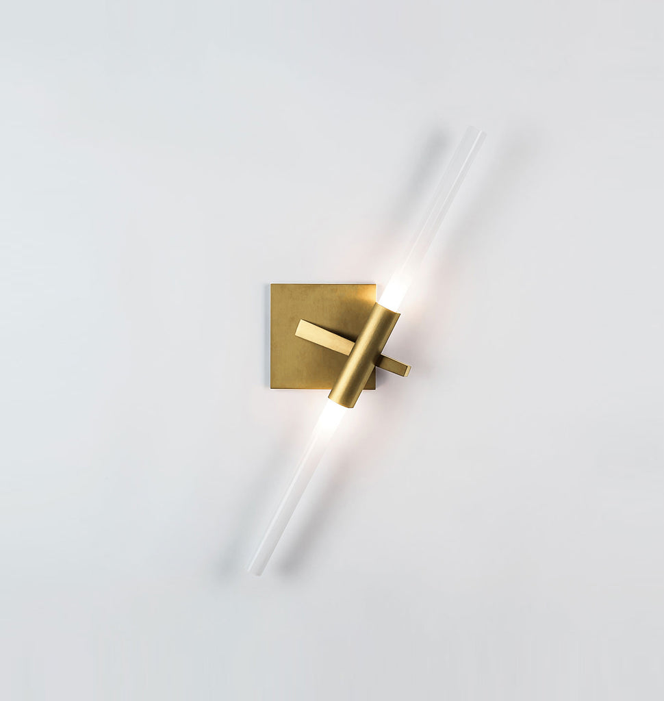 Sconce - 2 Lights (Brushed brass/Straight-cut glass)
