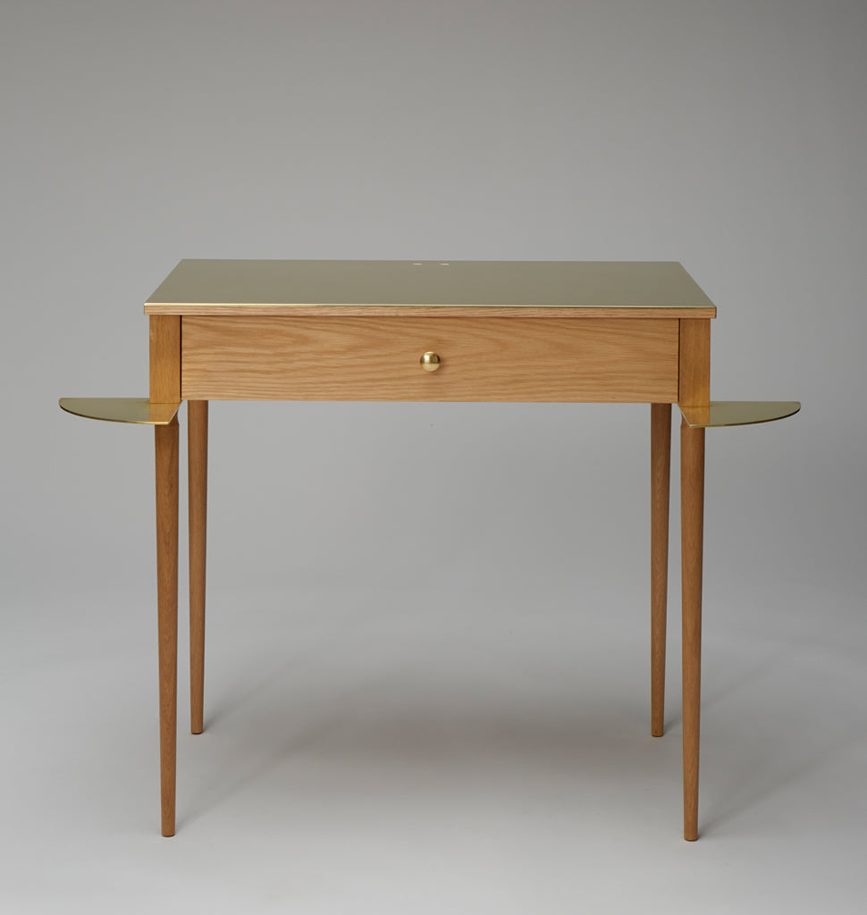 The Cain Nightstand (White Oak/Brass)