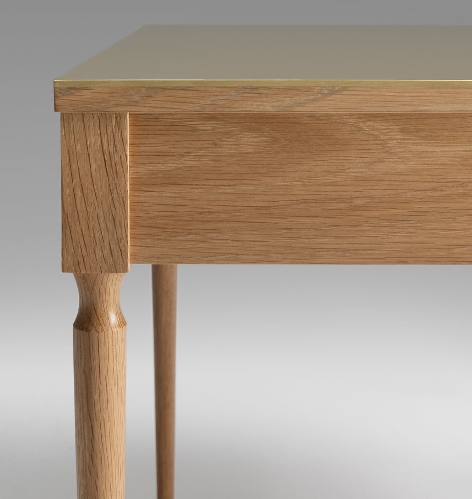 The Cain Side Table (White Oak/Brass)