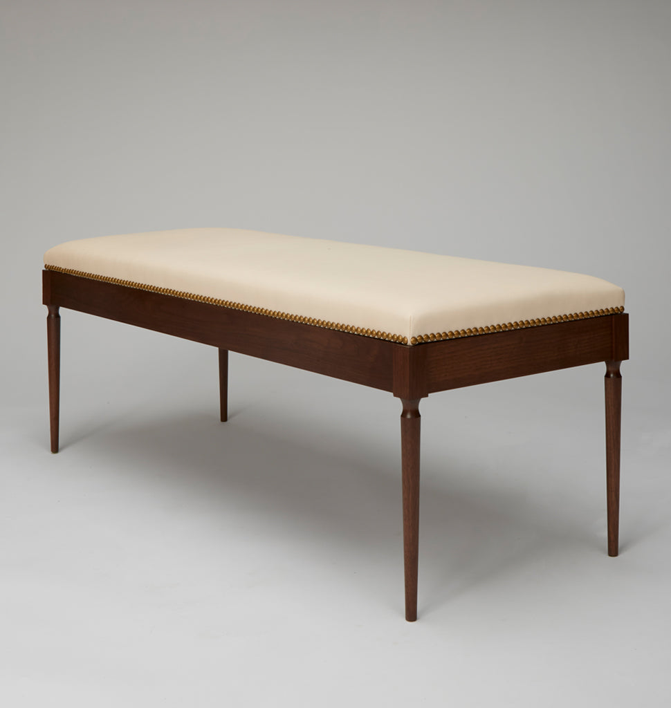 The Judy Bench (Black Walnut/Vachetta Leather)